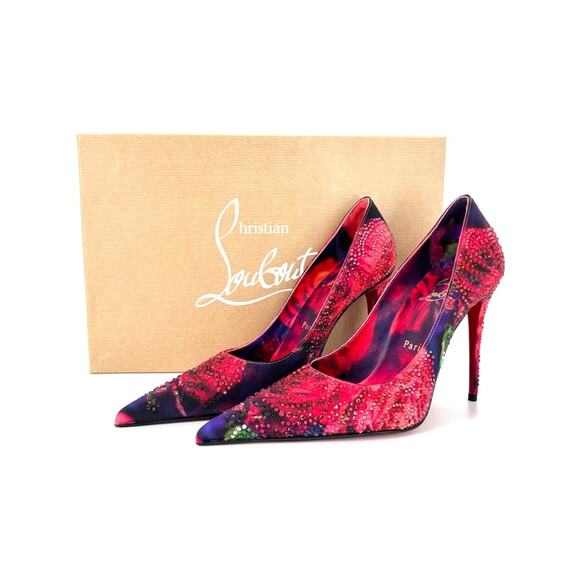NIB Christian Louboutin Kate Max Roses Strass 100 Crystal Embellished Pumps 36.5 - Picture 2 of 8